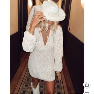 ShowMeYourMumu white sequin dress